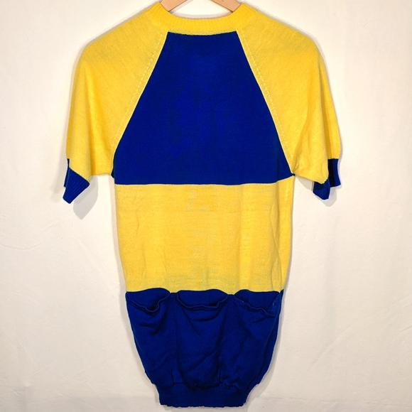 Vintage 70's colour block acrylic cycling jersey - Picture 2 of 5